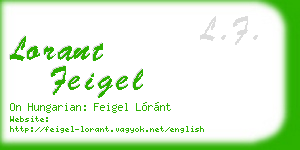 lorant feigel business card